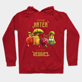 Veggie Hater Eating Veggies Hoodie